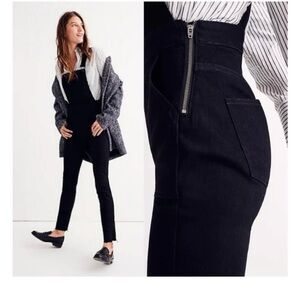 Madewell Raw Hem Skinny Black Jean overalls Size S